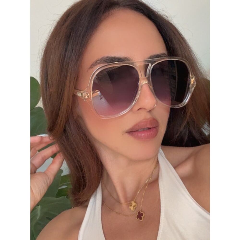NEW Chloe CH0289S Aviator Sunglasses in Transparent Yellow